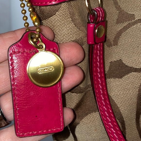 Coach Signature Canvas Stripe Leather Crossbody Bag - Picture 4 of 10